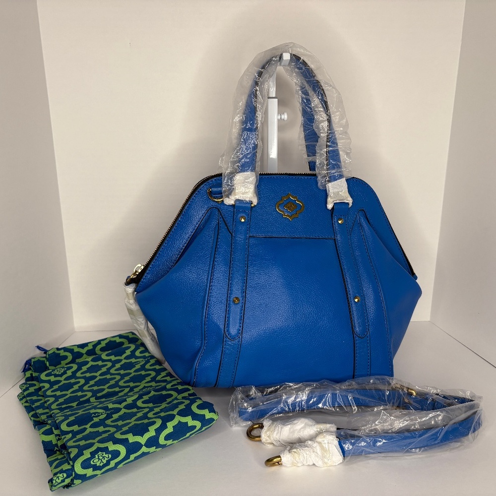 NWT OrYany Anabelle Royal Blue Pebbled Leather Satchel Bag